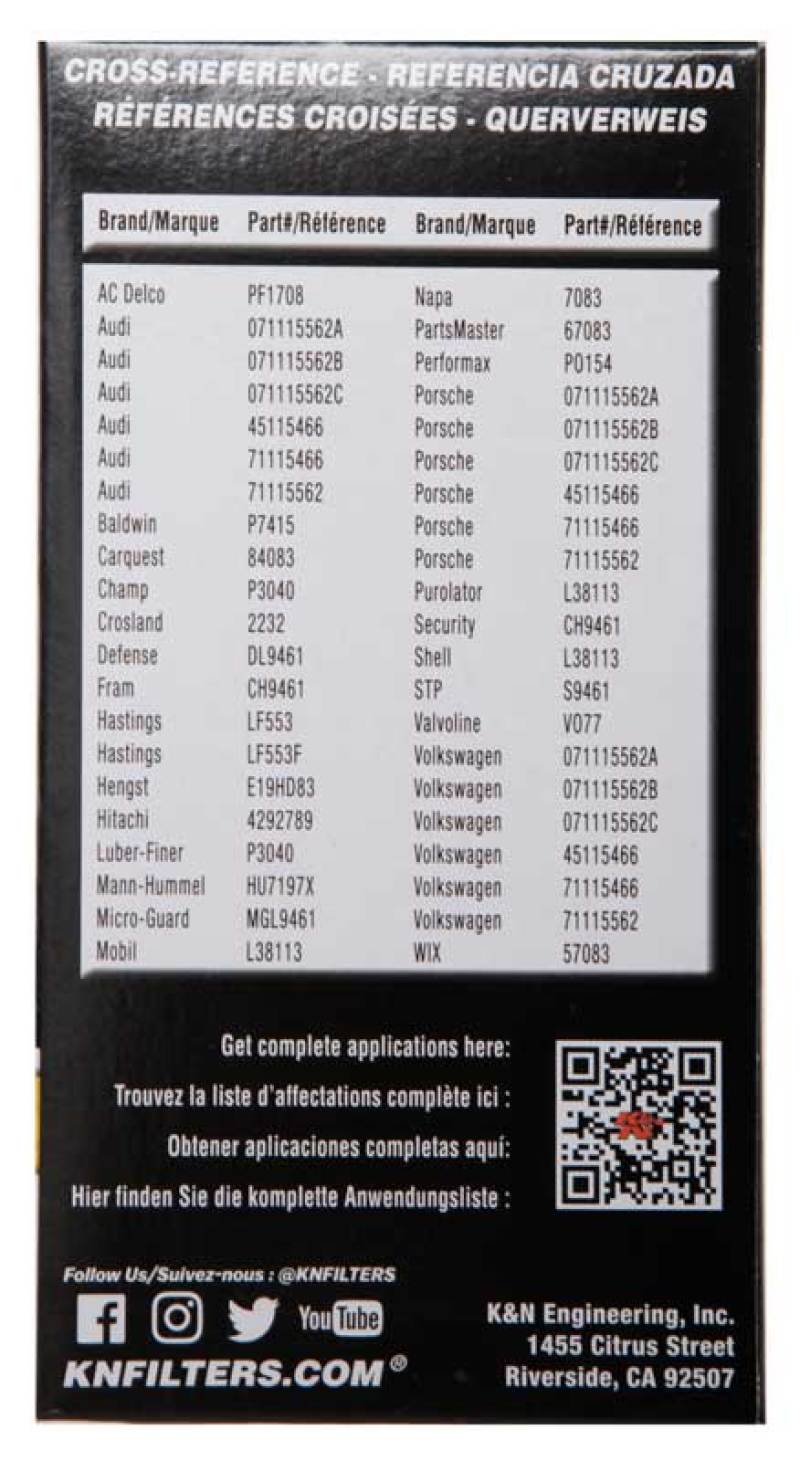 K&N Performance Oil Filter for 03-14 Volkswagen Jetta - HP-7031