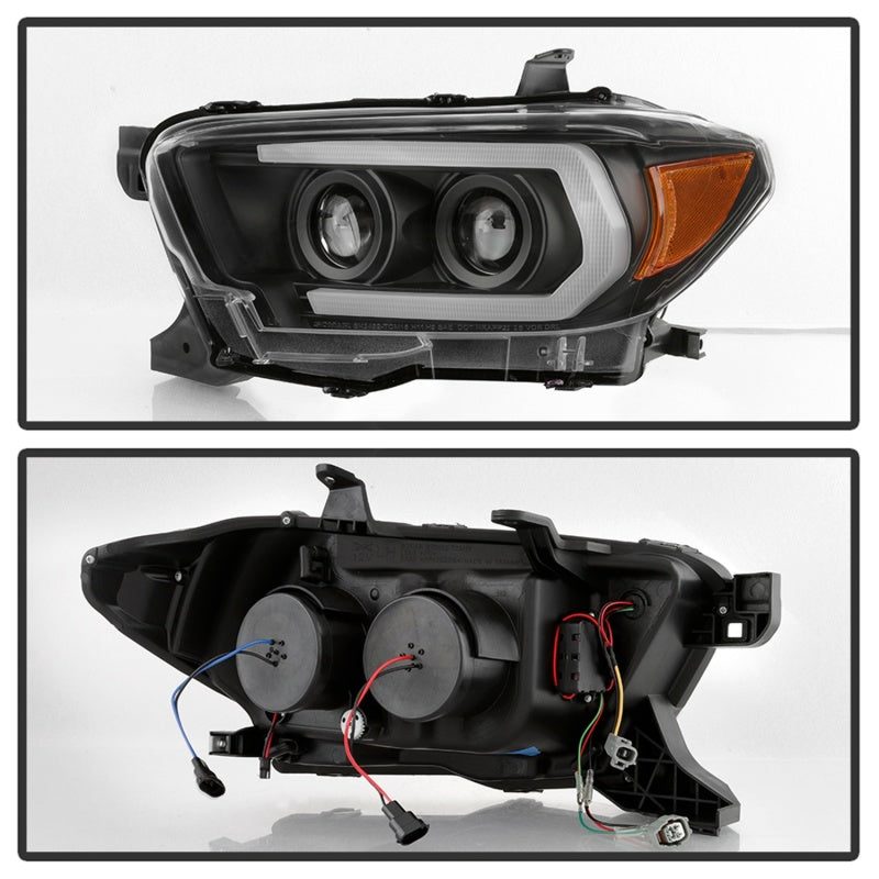 Spyder 16-18 Toyota Tacoma Projector Headlights - Seq LED Turn - Black - PRO-YD-TT16-LB-BK - 5085818