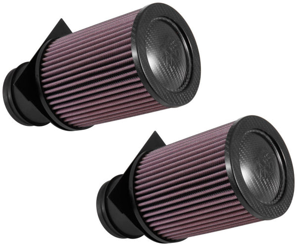 K&N 2014-2015 Audi R8 V10-5.2L F/I Drop In Air Filter (2 Per Box) - E-0658 for 2014-2018 Audi R8 - front view