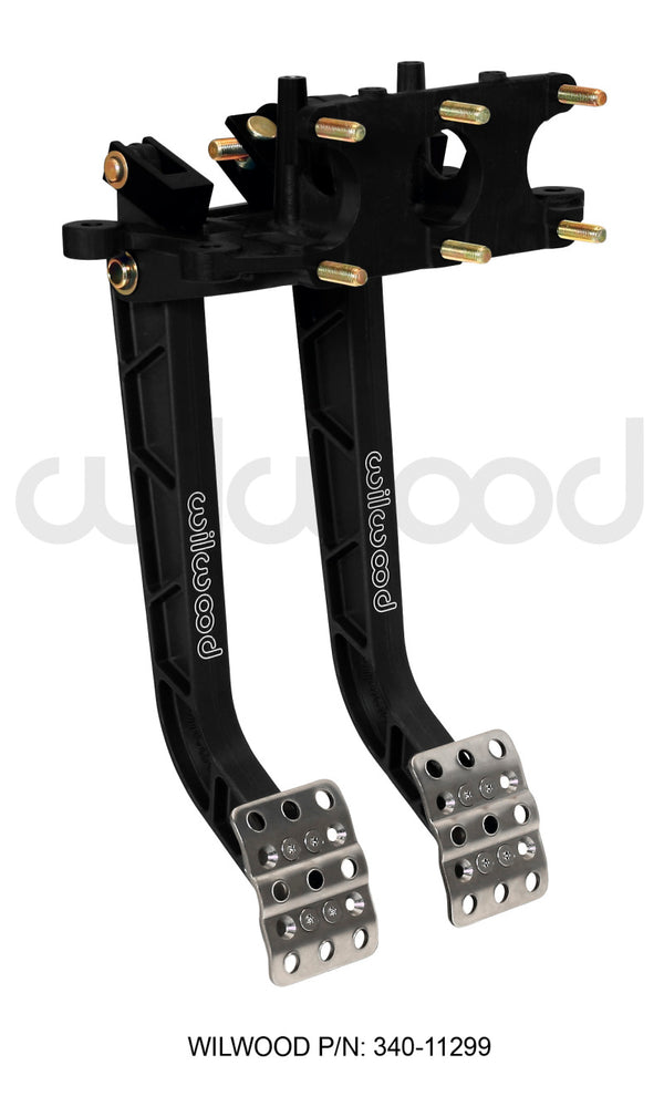 Wilwood Adjustable Dual Pedal - Brake / Clutch - Rev. Swing Mount - 6.25:1 - 340-11299 by Wilwood - front view