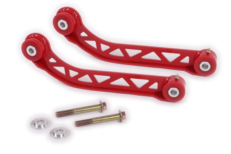 BMR 08-17 Challenger Non-Adj. Upper Control Arms (Polyurethane) - Red - UCA110R for 2008-2020 Dodge Challenger - front view