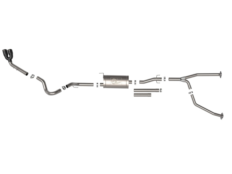 aFe 22+ Toyota Tundra V6-3.5L (tt) Vulcan Series 2.5in to 3in 304 SS Cat-Back Exhaust w/ Black Tip - 49-36061-B