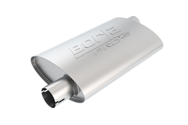 Borla Universal Pro-XS Oval 2.25in Inlet / Outlet Offset Notched Muffler - 400489