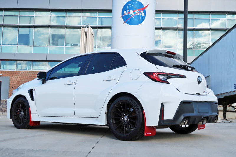 Rally Armor 2023 Toyota GR Corolla Red UR Mud Flap w/ White Logo - MF89-UR-RD-WH