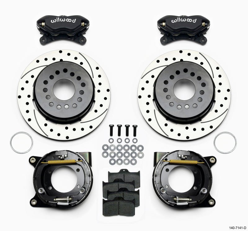 Wilwood Forged Dynalite P/S Park Brake Kit Drilled Chevy 12 Bolt w/ C-Clips - 140-7141-D by Wilwood