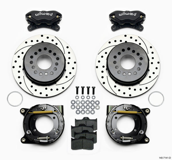 Wilwood Forged Dynalite P/S Park Brake Kit Drilled Chevy 12 Bolt w/ C-Clips - 140-7141-D by Wilwood