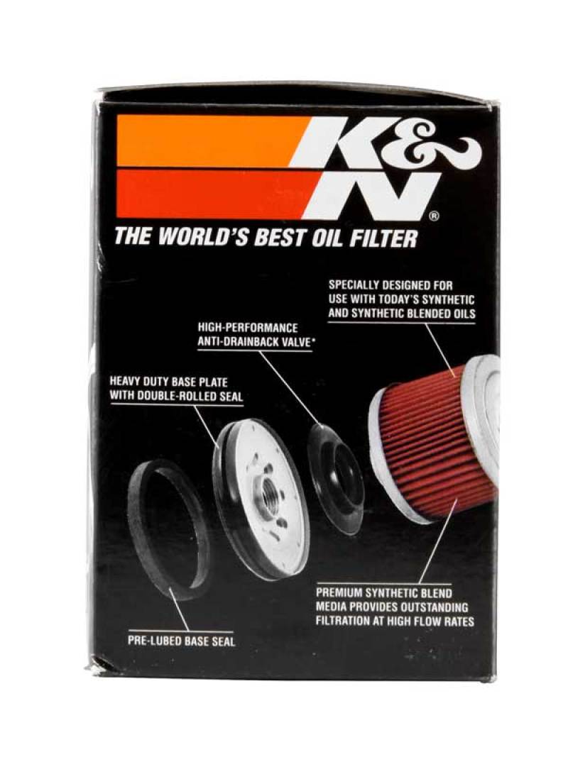 K&N Victory / Polaris 2.563in OD x 3.313in H Oil Filter - KN-198 for 2003-2017 Victory Vegas - side view