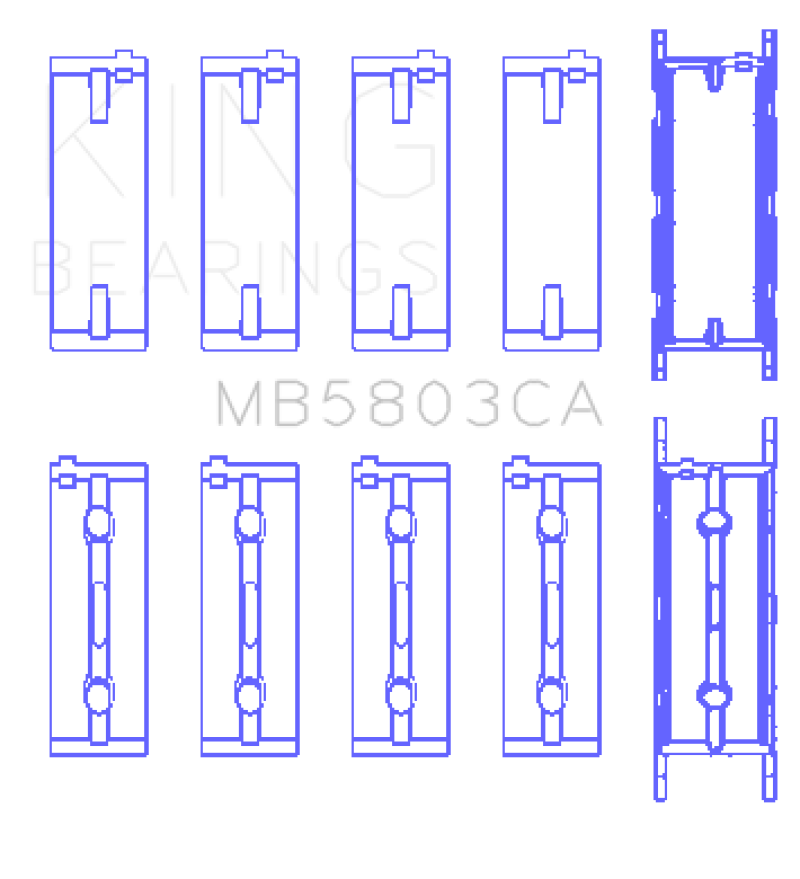 King BMW S65B40A Crankshaft Main Bearing Set ( set of 5 ) - MB5803CA