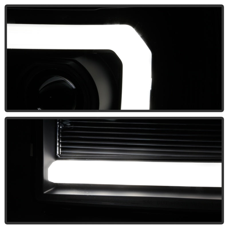Spyder 07-13 GMC Sierra 1500-3500 Ver 2 Proj Headlights - DRL LED - All Blk PRO-YD-GS07V2-LBDRL-BKV2 - 5086037