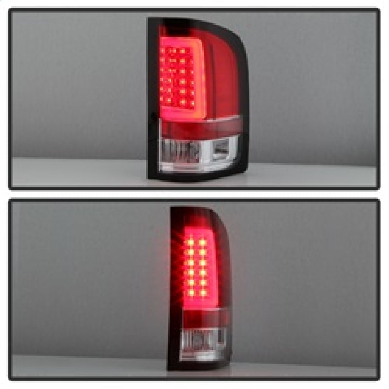 Spyder 07-13 Silverado (Will Not Work w/2010 921 Bulb) V3 Tail Lights Rd/Clr ALT-YD-CS07V3-LBLED-RC - 5084101