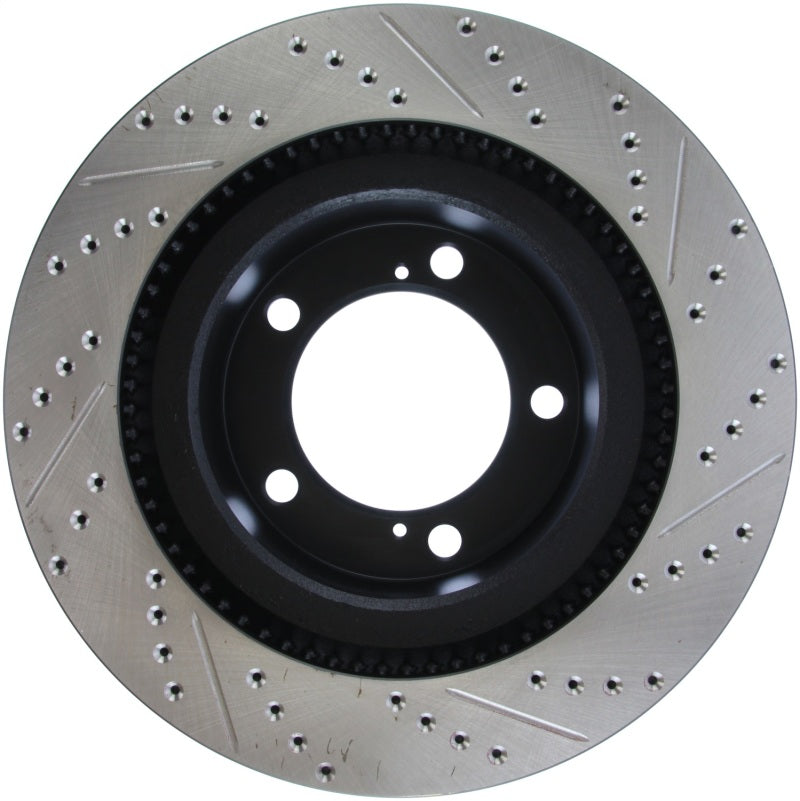 StopTech 07-09 Toyota Tundra / 08-09 Toyota Sequoia Front Right Slotted &amp; Drilled Rotor - 127.44156R