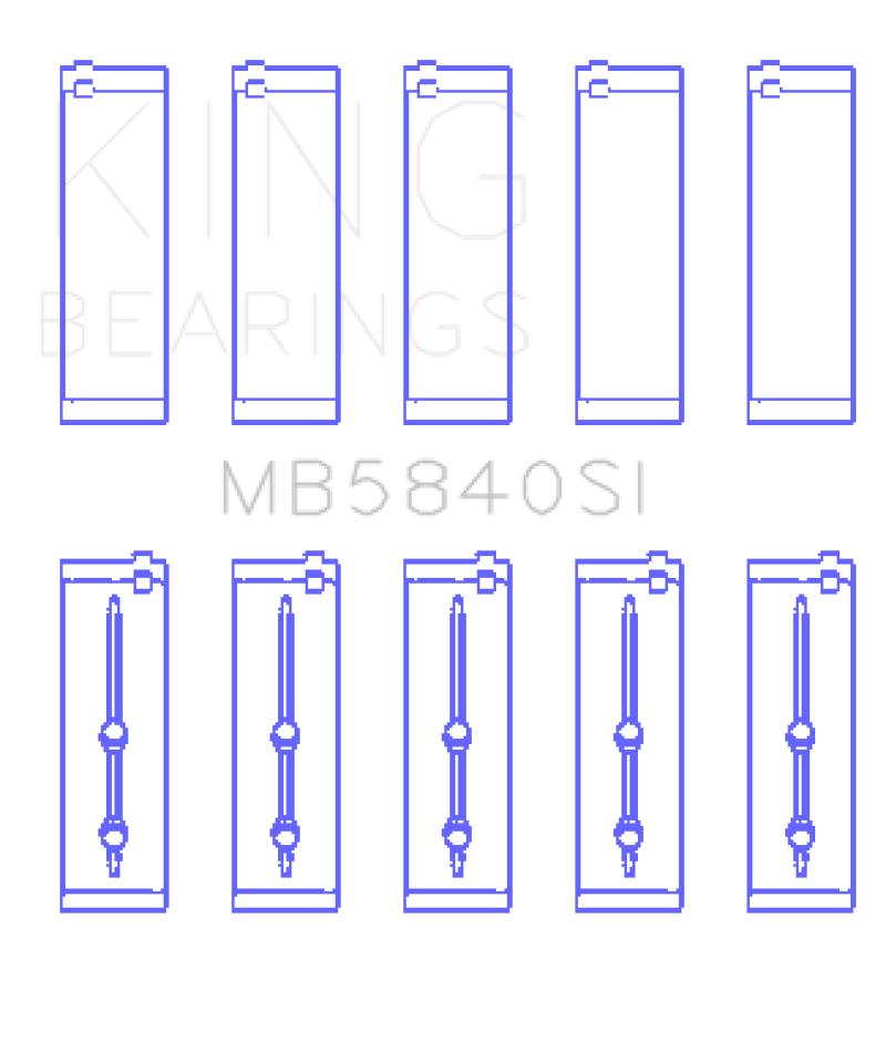 King Chrysler / Dodge Gen 3 Hemi 5.7L / 6.1L / 6.4L Crankshaft Main Bearing Set (Set of 5) - MB5840SI