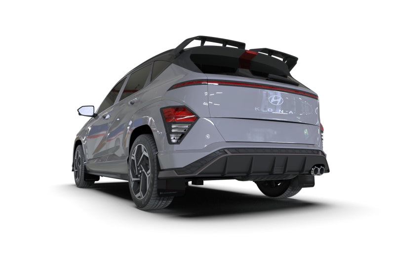 Rally Armor 2024 Hyundai Kona N Line Black UR Mud Flap w/ Grey Logo - MF103-UR-BLK-GRY