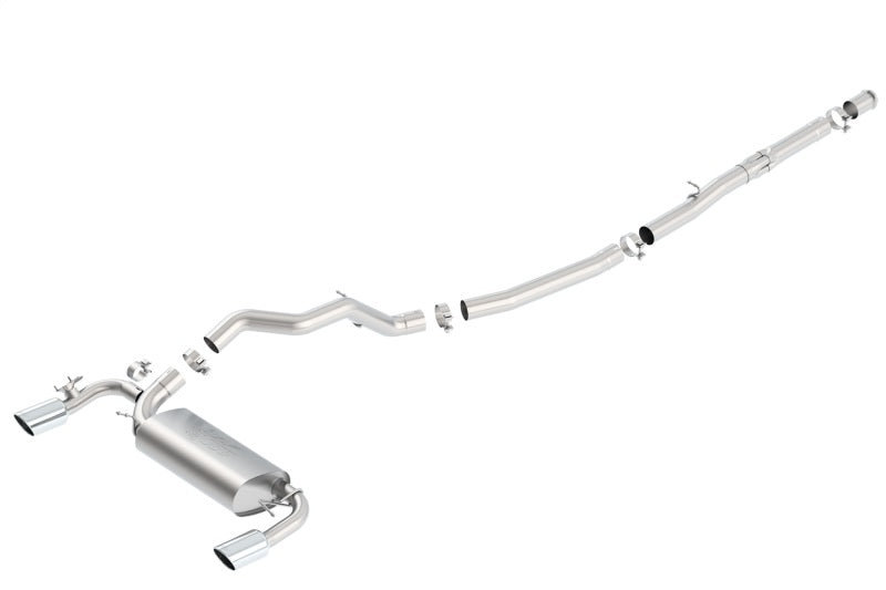 Borla 16-18 Ford Focus RS 2.3L MT Round Angle-Cut Tips Split Rear Exit ATAK Catback Exhaust - 140730