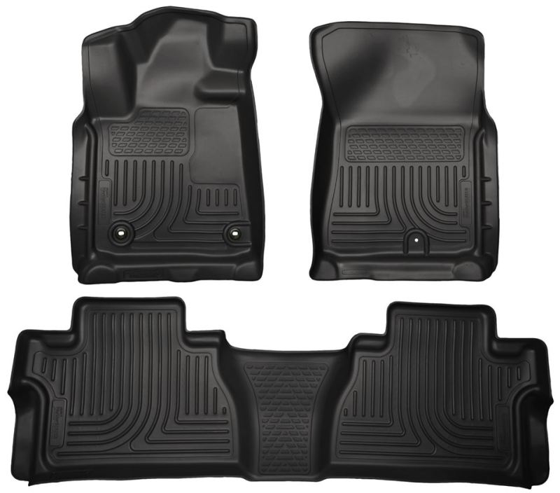 Husky Liners 2014 Toyota Tundra Double Cab Pickup WeatherBeater Black Front &amp; 2nd Seat Floor Liners - 99561