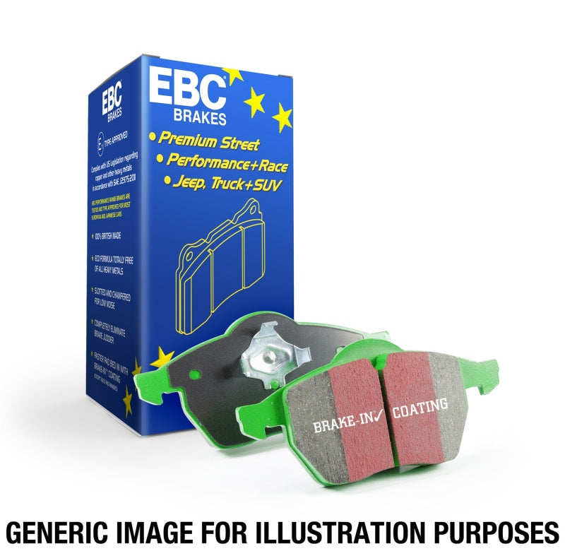 EBC 91-96 Ford Escort 1.8 Greenstuff Rear Brake Pads - DP2828 for 1991-1997 Mercury Tracer - front view
