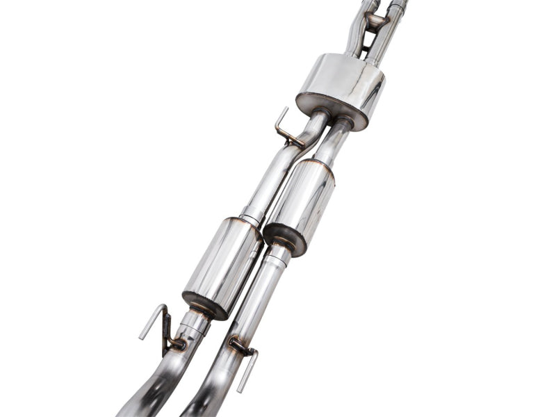 AWE 16-22 Toyota Tacoma 0FG Catback Exhaust w/ BashGuard - Dual Chrome Silver Tips - 3015-32826