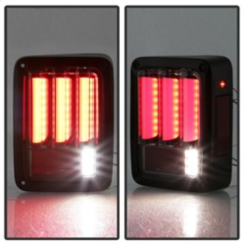 Spyder 07-16 Jeep Wrangler Verison 2 Light Bar LED Tail Lights - Smoke (ALT-YD-JWA07V2-LBLED-BSM) - 5084781