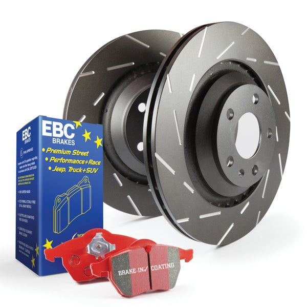 EBC S4 Kits Redstuff Pads and USR Rotors - S4KF1405 for 2009-2017 Mitsubishi Lancer - front view