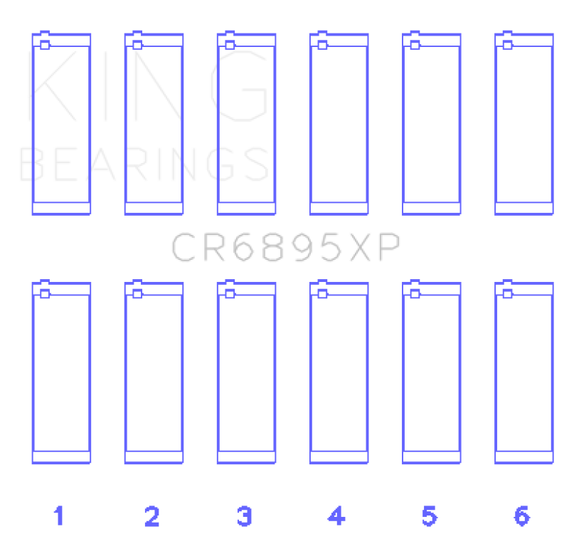 King Ford EcoBoost 3.5L V6 Connecting Rod Bearing Set (Set of 6) - CR6895XP