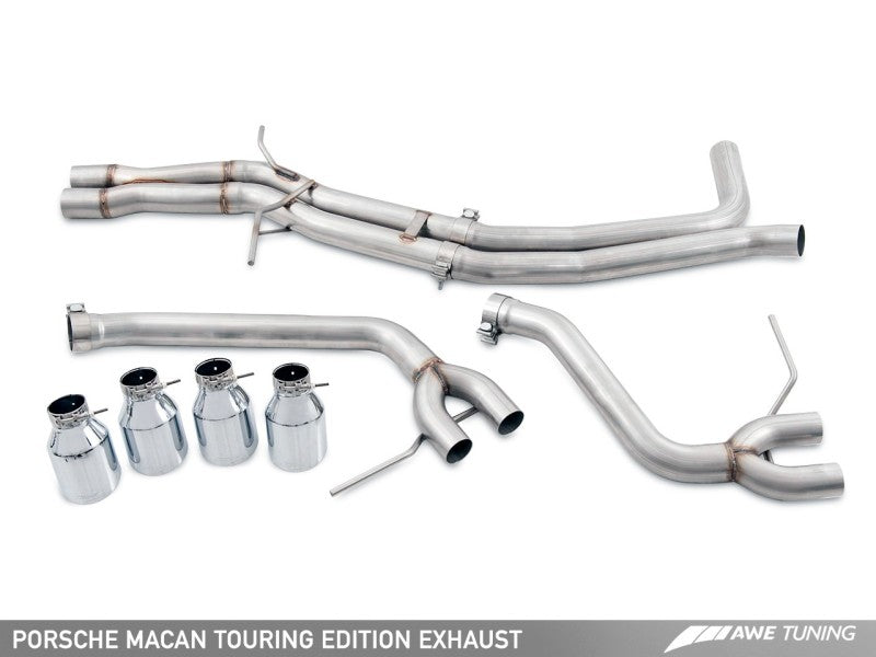 AWE Tuning Porsche Macan Touring Edition Exhaust System - Diamond Black 102mm Tips - 3015-43072