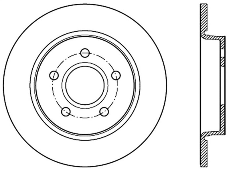 StopTech 13+ Ford Focus ST Slotted Rotor - Rear Left - 126.61099SL