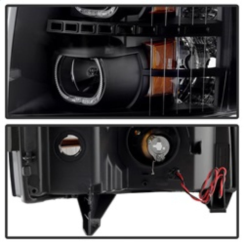Xtune Chevy Silverado 1500/2500/3500 07-13 LED Halo Projector Headlights Black PRO-JH-CSIL07-CFB-BK - 9032189