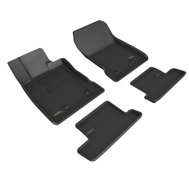 3D MAXpider 2022 Toyota GR86 Kagu 1st &amp; 2nd Row Floor Mats - Black - L1TY28301509