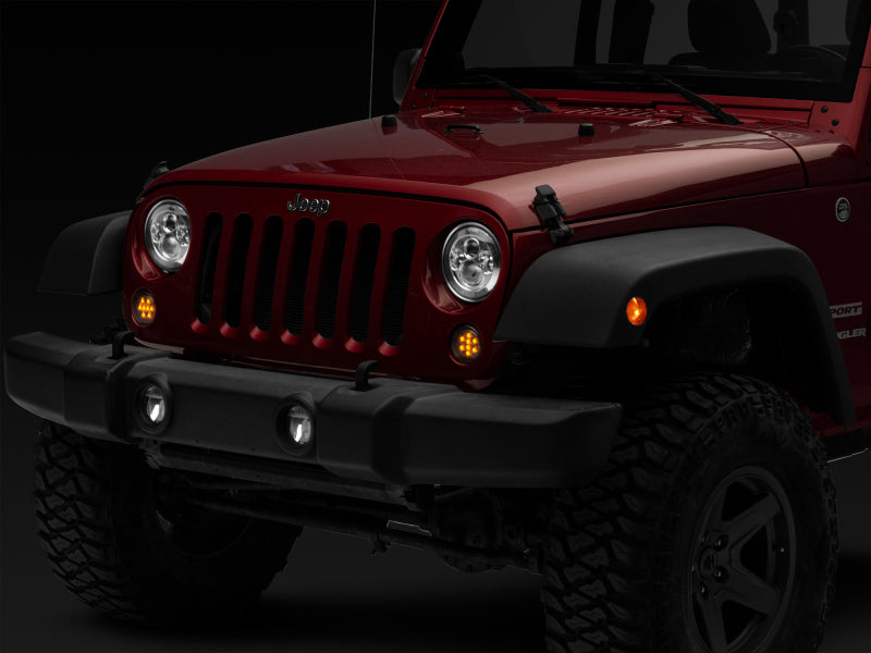 Raxiom 07-18 Jeep Wrangler JK Axial Series LED Amber Turn Signals (Smoked) - J108040