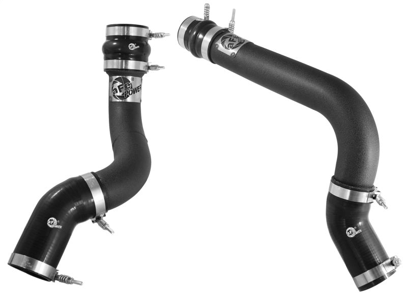 aFe BladeRunner 3in Black Intercooler Tubes Hot &amp; Cold Side Kit for 13-14 Dodge RAM Diesel 6.7L (td) - 46-20134-B