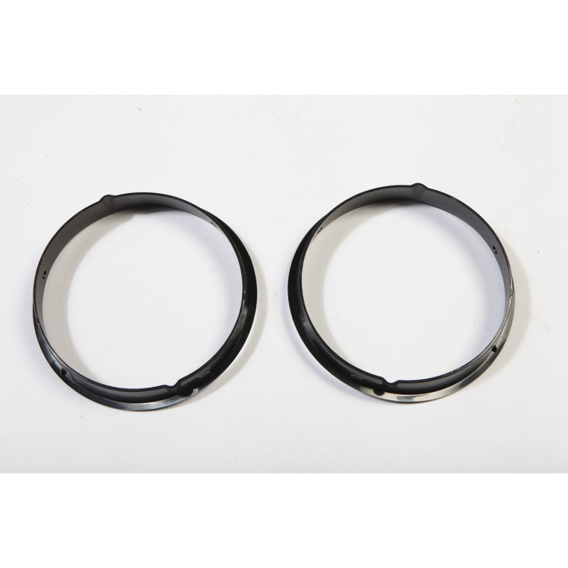 Rugged Ridge Headlight Bezels Black 97-06 Jeep Wrangler - 12419.23 for 1997-2006 Jeep Wrangler - angle view