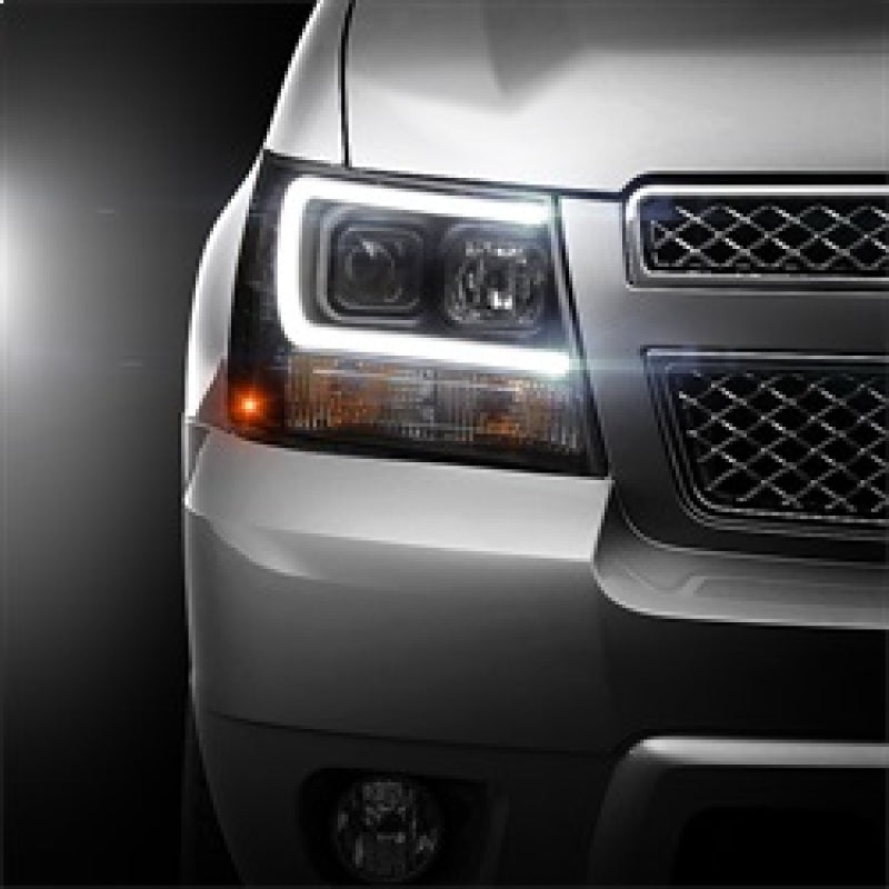 Spyder 07-14 Chevy Suburban/1500/2500/Tahoe V2 Projector Headlights Blk PRO-YD-CSUB07V2-DRL-BK - 5082565