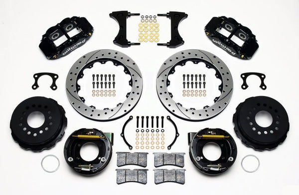 Wilwood Narrow Superlite 4R Rear P-Brk Kit 12.88in Drilled Big Ford 2.50in Offset - 140-9219-D by Wilwood