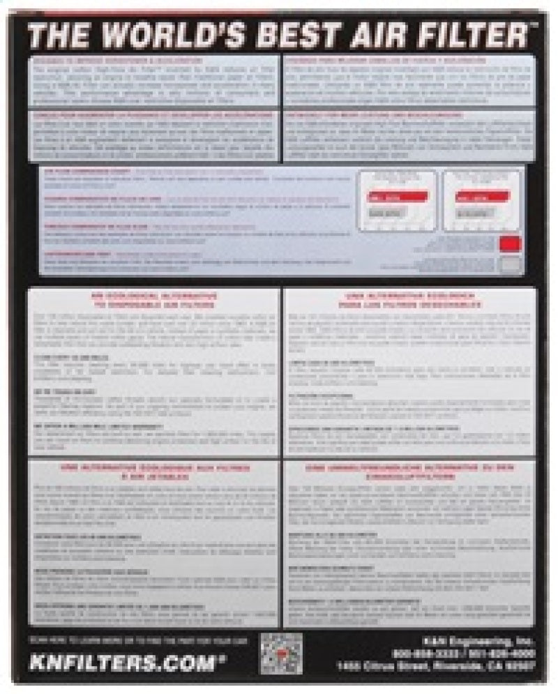 K&N 09-13 Yamaha XT250 Replacement Air Filter - YA-2509