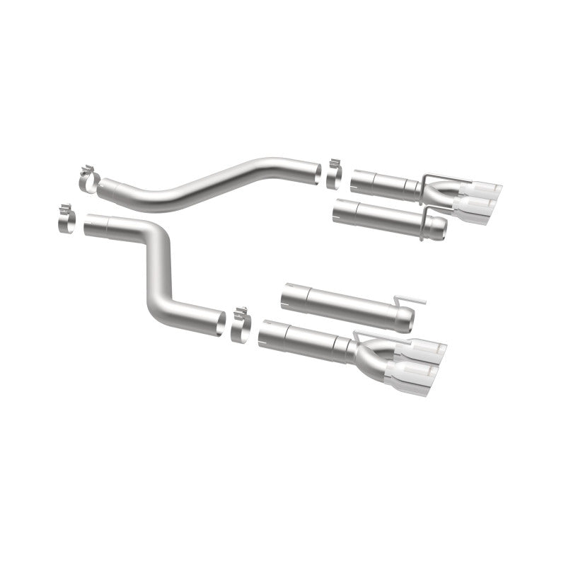 MagnaFlow Axle-Back, SS, 3in, Quad Split Rear 3.5 Tips 2015 Dodge Challenger incl SRT Hellcat - 19206