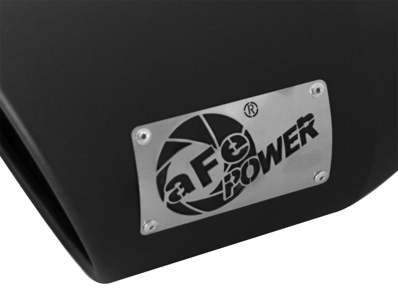 aFe MACHForce XP 5in 304 Stainless Steel Exhaust Tip 5 In x 7 Out x 12L in Bolt On Right - Black - 49T50702-B12
