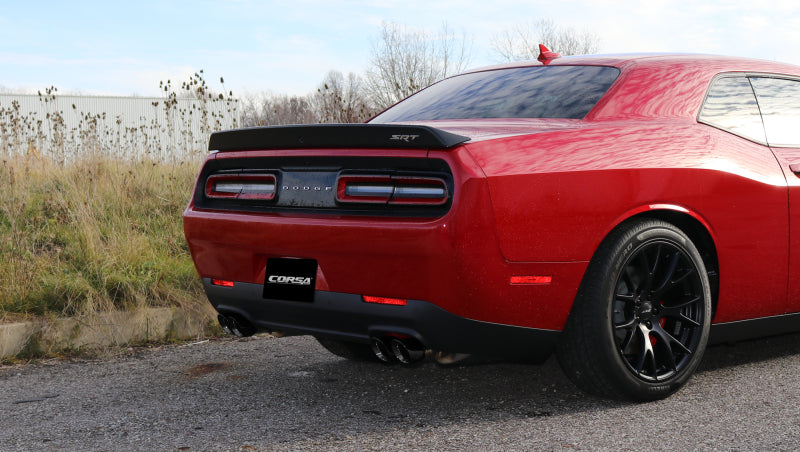 Corsa 15-17 Dodge Challenger Hellcat Dual Rear Exit Extreme Exhaust w/ 3.5in Black Tips - 14989BLK