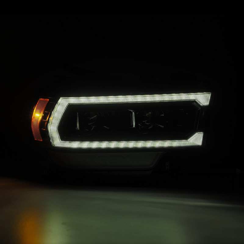 AlphaRex 19-24 Ram 2500 LUXX LED Proj Headlights Plank Style Alpha Blk w/Activ Light/Seq Signal/DRL - 880549