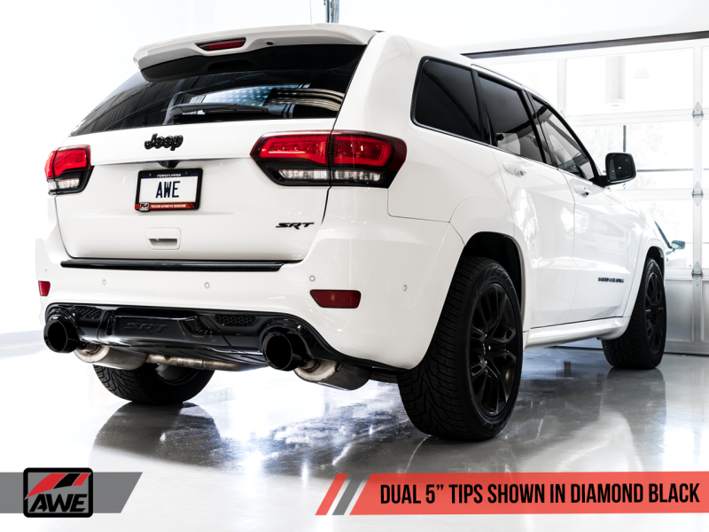 AWE Tuning 2020 Jeep Grand Cherokee SRT Track Edition Exhaust - Diamond Black Tips - 3020-33051