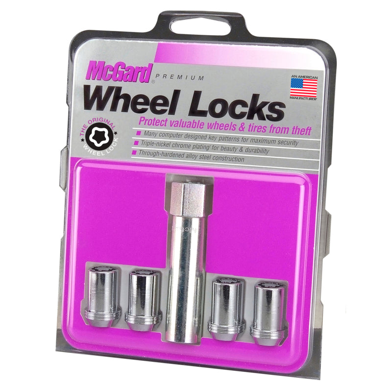 McGard Wheel Lock Nut Set - 4pk. (Tuner / Cone Seat) M12X1.25 / 13/16 Hex / 1.24in. Length - Chrome - 25254