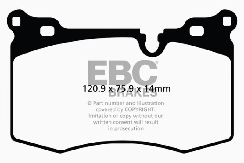 EBC 09-14 Mini Hardtop 1.6 Turbo J.C Works Yellowstuff Front Brake Pads - DP41854R