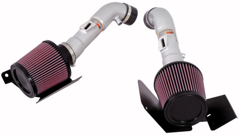 K&amp;N 07-08 350z Dual Silver Typhoon Short Ram Intake - 69-7071TS
