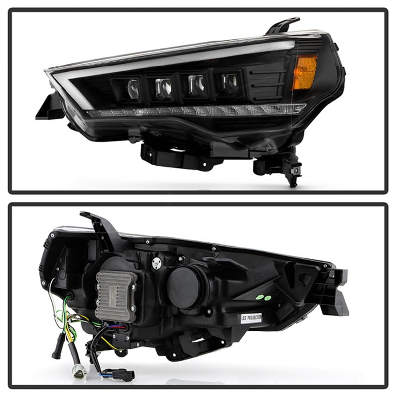 Spyder Apex 14-20 Toyota 4Runner High-Power LED Module Headlights - Black (PRO-YD-T4R14AP-SEQ-BK) - 5088697