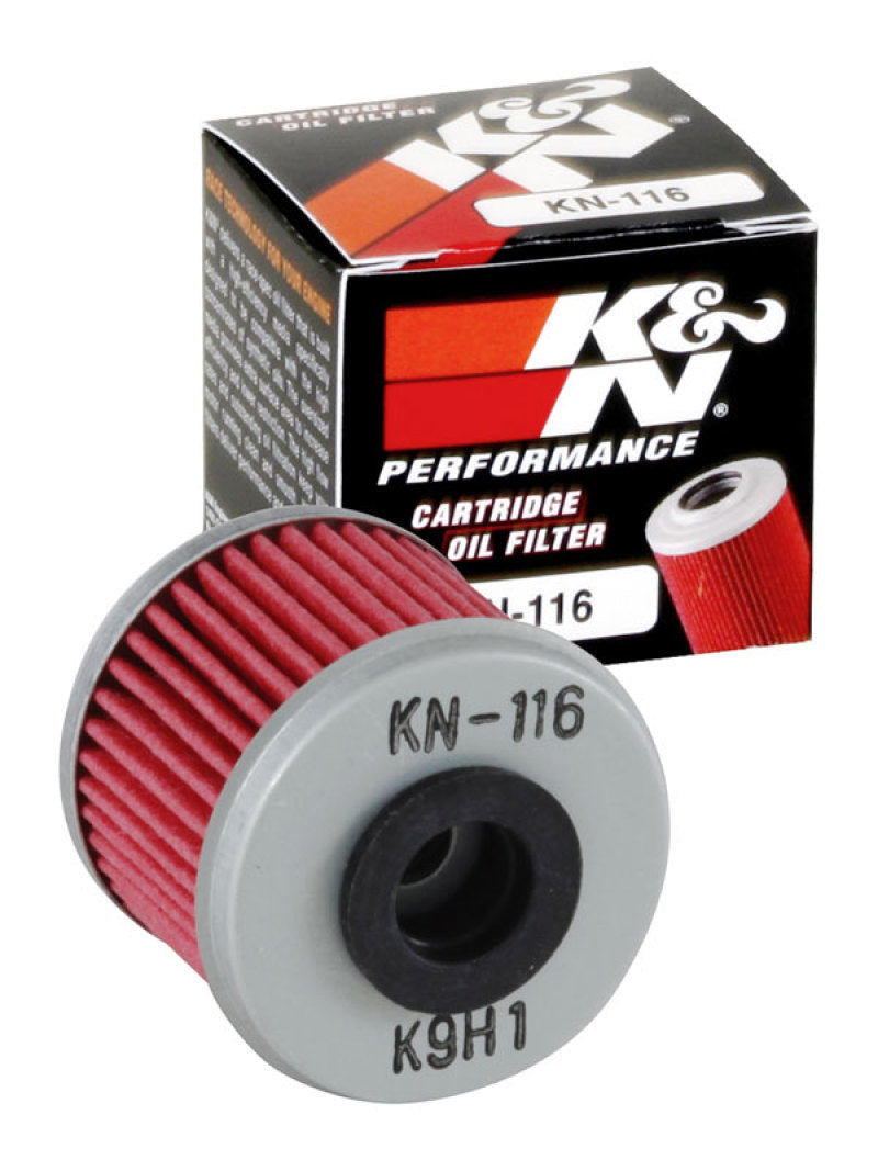 K&N Honda/Husqvarna 1.625in OD x .438in ID x 1.406in H Oil Filter - KN-116 for 2002-2023 Honda CRF450R - detail view