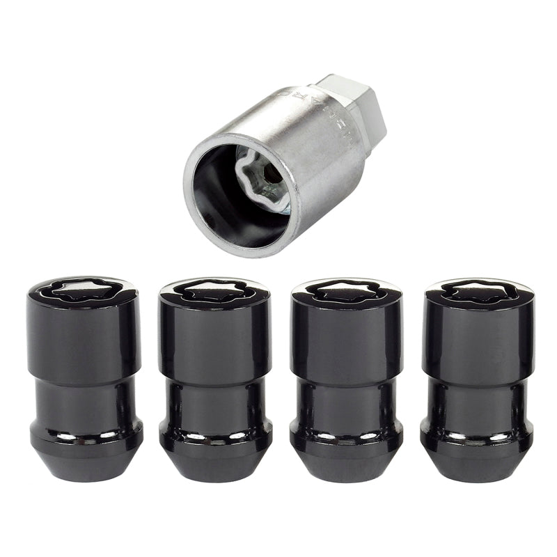 McGard Wheel Lock Nut Set - 4pk. (Cone Seat) M12X1.5 / 19mm &amp; 21mm Dual Hex / 1.46in. Length - Black - 24026