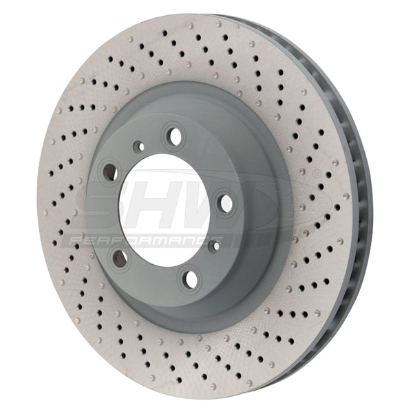 SHW 15-16 Porsche 911 Carrera 4 GTS w/o Ceramics Right Frt Drill-Dimp MB Brake Rotor (99135140401) - PFR39912 for 2016 Porsch
