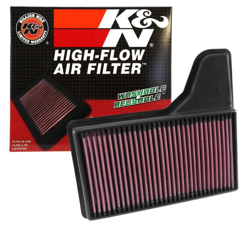 K&N Replacement Panel Air Filter for 2015 Ford Mustang 2.3L L4/3.7L V6/5.0L V8 - 33-5029