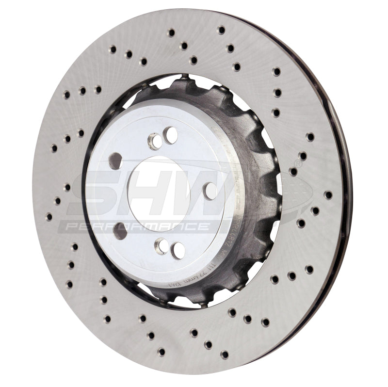 SHW 15-18 BMW M3 3.0L Right Rear Cross-Drilled Lightweight Brake Rotor (34212284812) - BRR44812