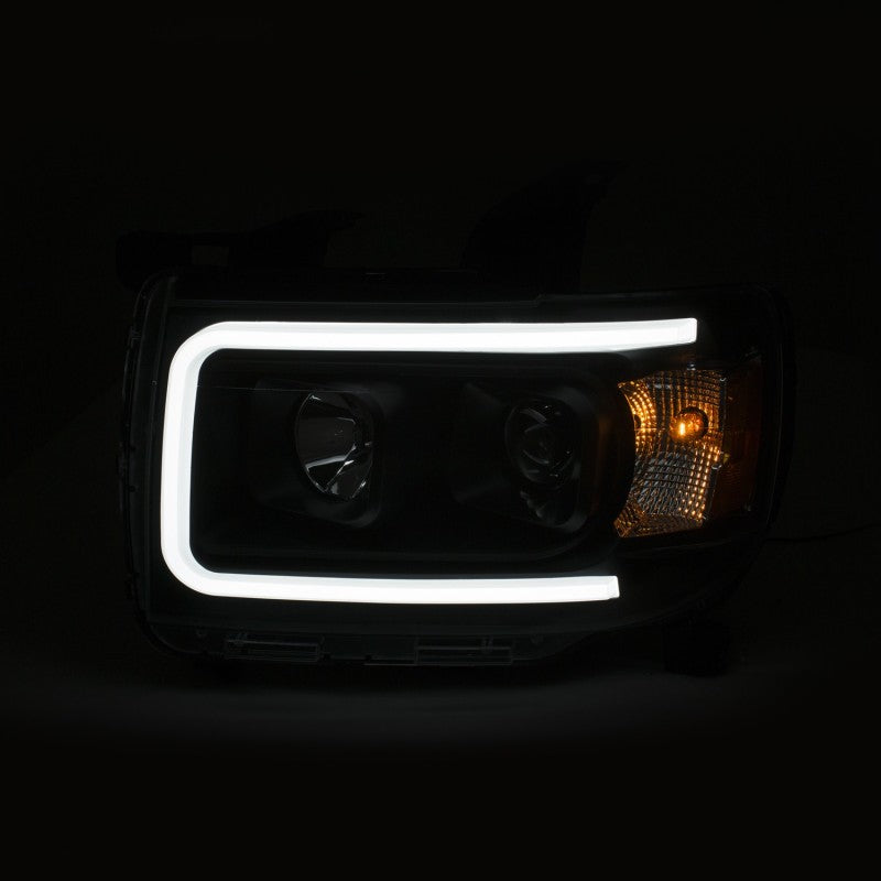 ANZO 2015+ GMC Canyon Projector Headlights w/ Plank Style Design Black w/ Amber - 111381