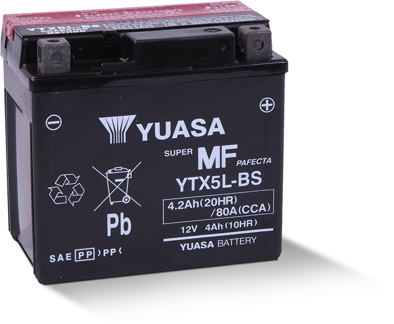 Yuasa YTX5L-BS Maintenance Free AGM 12 Volt Battery - YUAM32X5B for 1987-2006 Suzuki LT80 QuadSport